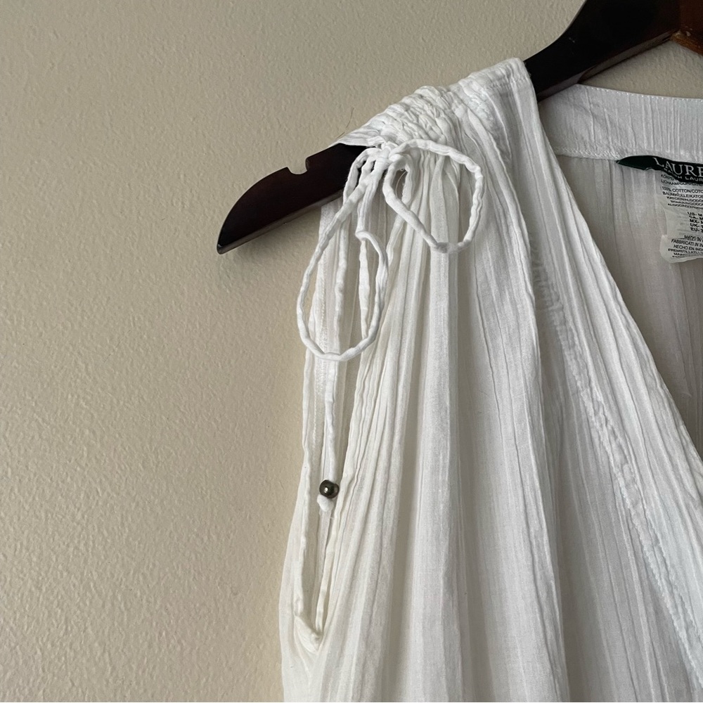 Lauren Ralph Lauren 100% Cotton Mini Dress Costal Cowgirl Beach Bridal SZ M - Picture 5 of 8